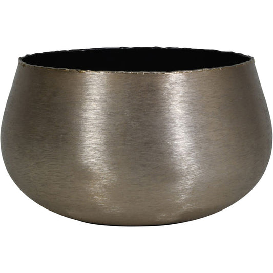 Libra Luxurious Glamour Collection - Molten Metal Round Planter Brushed Bronze