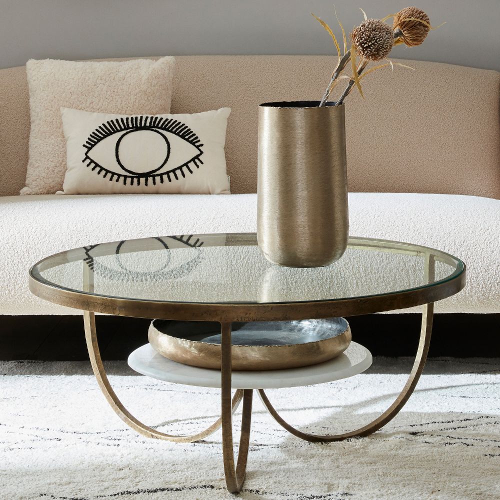 Libra Luxurious Glamour Collection - Molten Metal Round Platter Brushed Bronze
