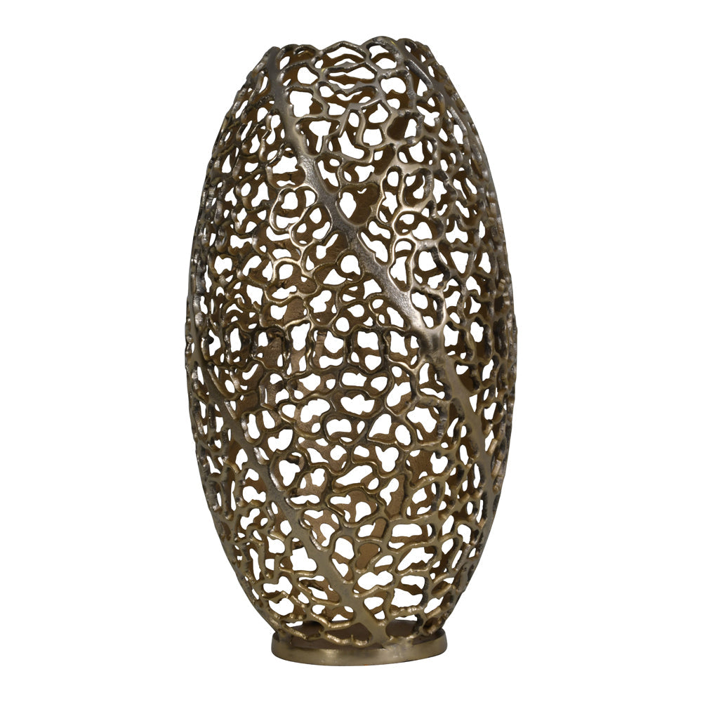 Libra Luxurious Glamour Collection - Aussie Gold Coral Aluminium Barrel Vase