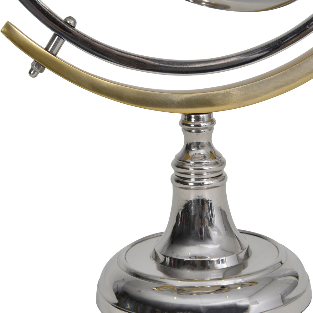 Libra Midnight Mayfair Collection - Colley Stainless Steel Armilliary Sculpture With Bone Globe