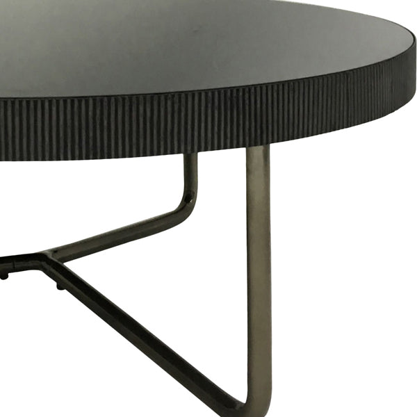 Libra Calm Neutral Collection - Knightsbridge Round Set 0f 2 Coffee Table Black Tinted Glass