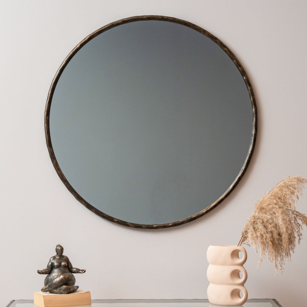 Libra Calm Neutral Collection - Patterdale Wall Mirror Dark Bronze Finish