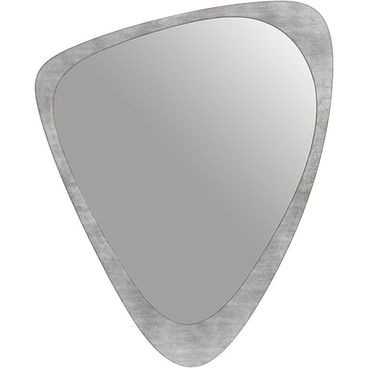 Libra Midnight Mayfair Collection - Martin Iron Framed Abstract Wall Mirror Brushed Grey Finish Small