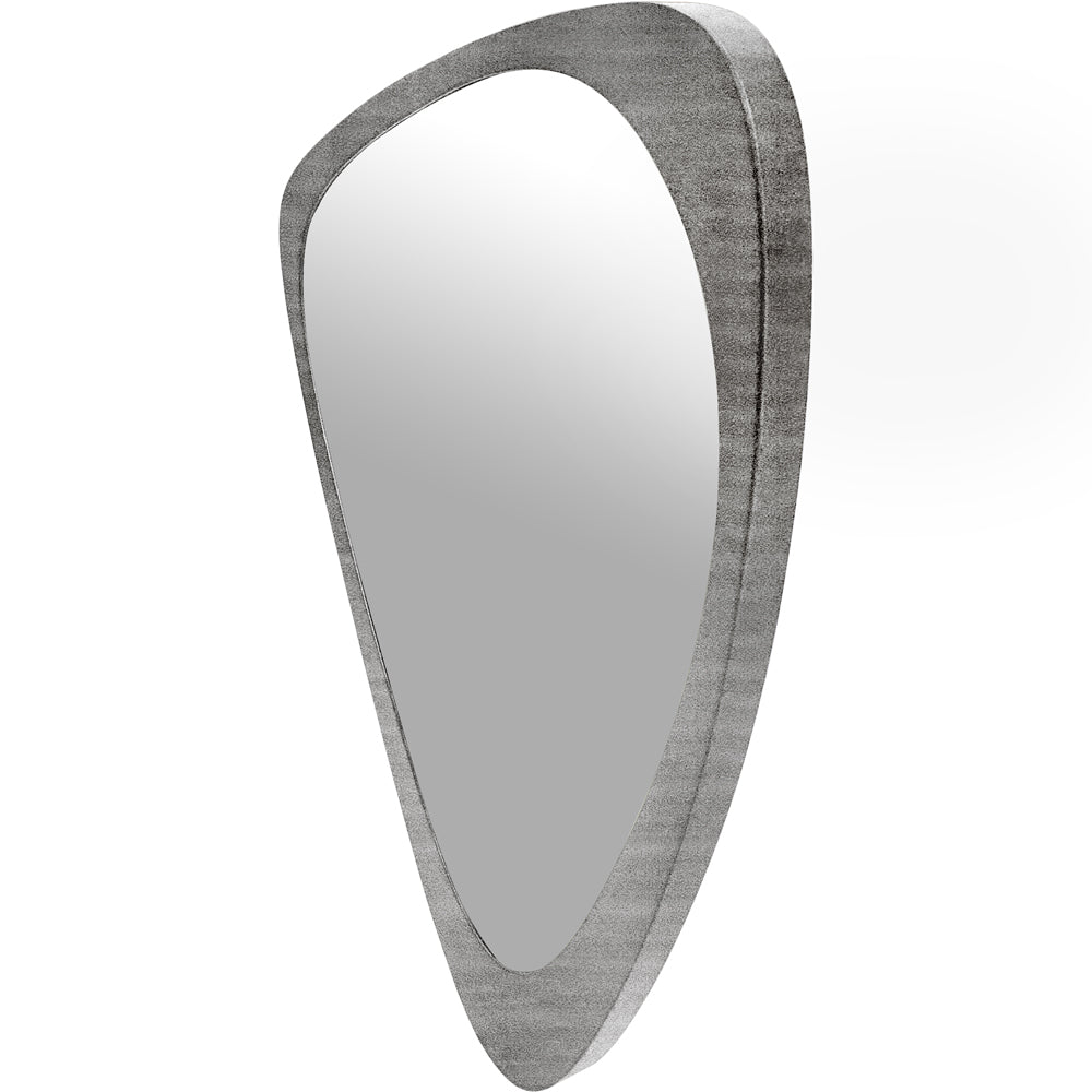 Libra Midnight Mayfair Collection - Martin Iron Framed Abstract Wall Mirror Brushed Grey Finish Small