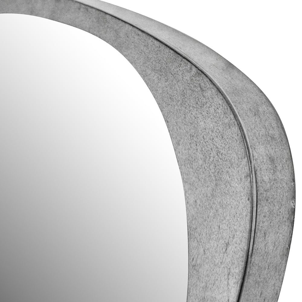 Libra Midnight Mayfair Collection - Martin Iron Framed Abstract Wall Mirror Brushed Grey Finish Small