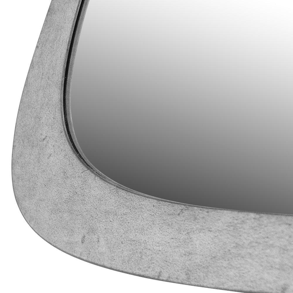 Libra Midnight Mayfair Collection - Martin Iron Framed Abstract Wall Mirror Brushed Grey Finish Small