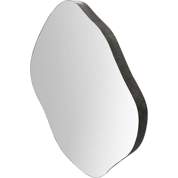 Libra Calm Neutral Collection - Organic Metal Framed Wall Mirror Oak Wood Finish