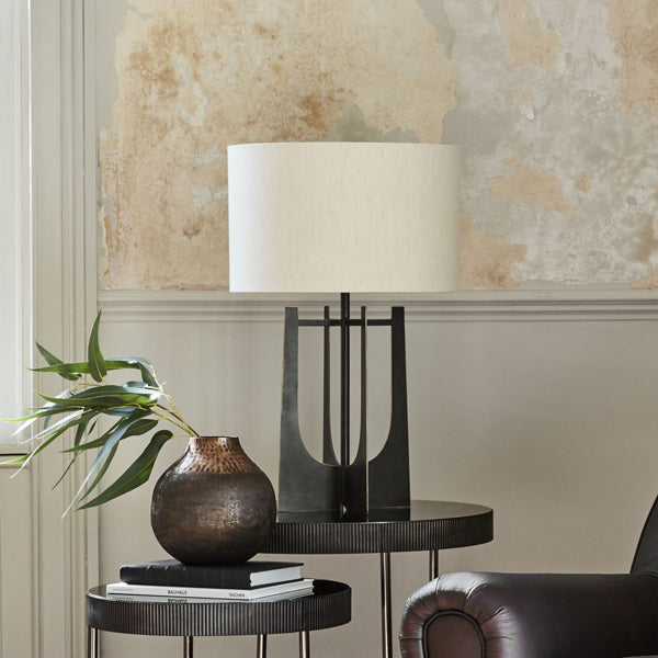 Libra Calm Neutral Collection - Glenthorpe Hammered Iron Table Lamp