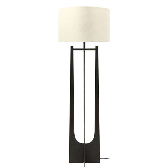 Libra Calm Neutral Collection - Glenthorpe Floor Lamp Shade Hammerd Iron Gilded Oak Finish