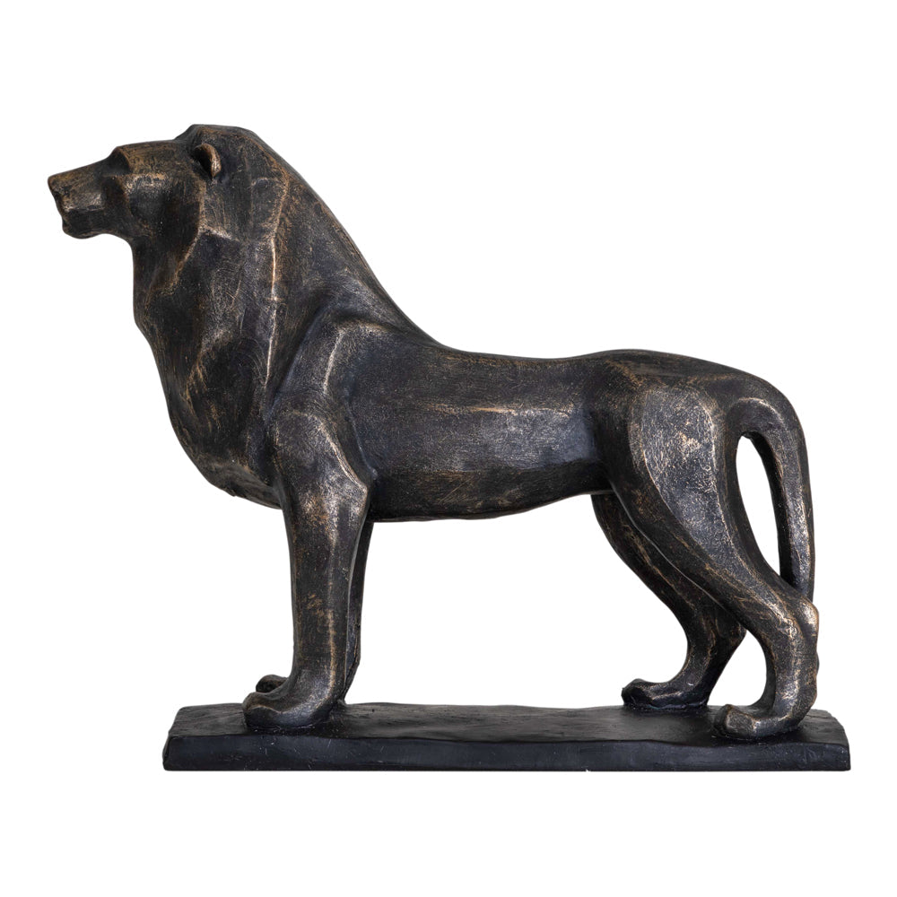 Libra Calm Neutral Collection - Cubist Resin Lion Sculpture