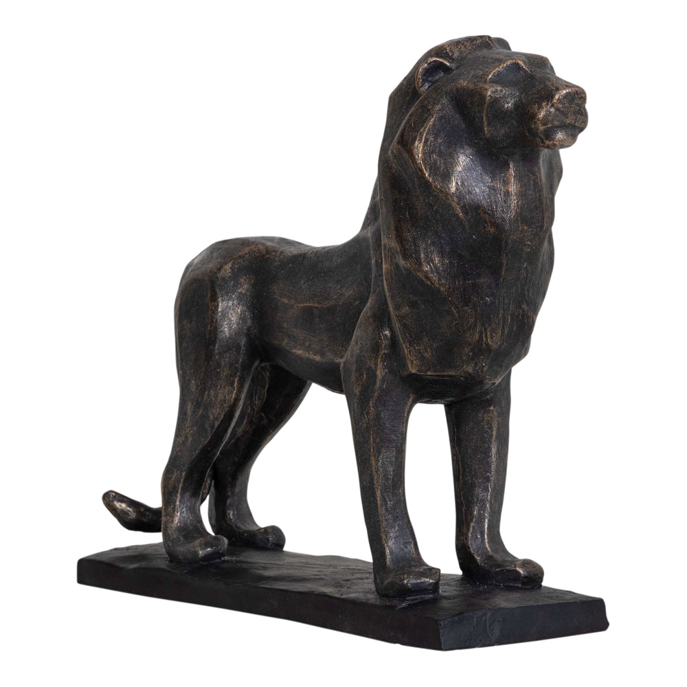 Libra Calm Neutral Collection - Cubist Resin Lion Sculpture