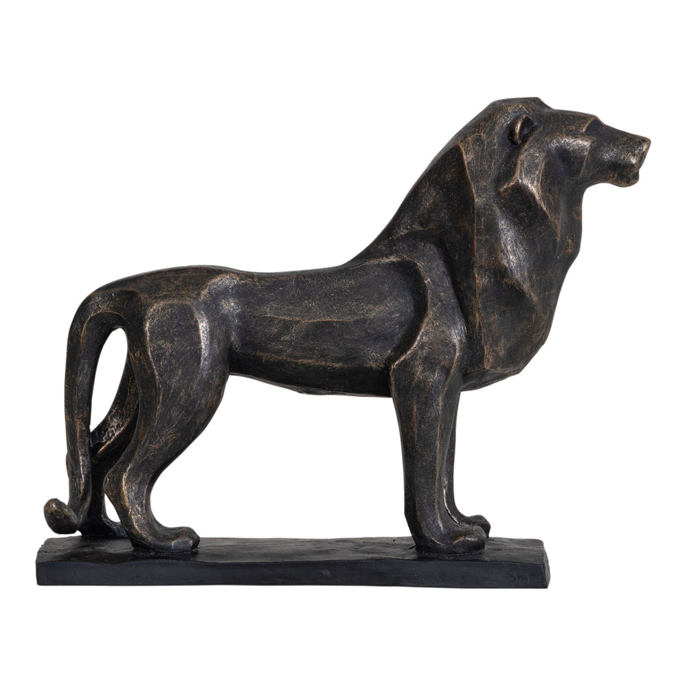 Libra Calm Neutral Collection - Cubist Resin Lion Sculpture