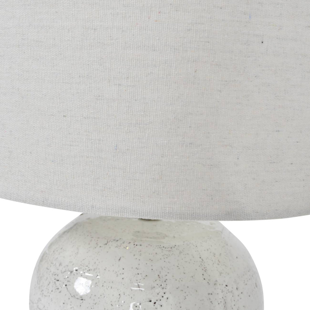 Libra Calm Neutral Collection - Speckle Terracotta Glazed Table Lamp With Shade