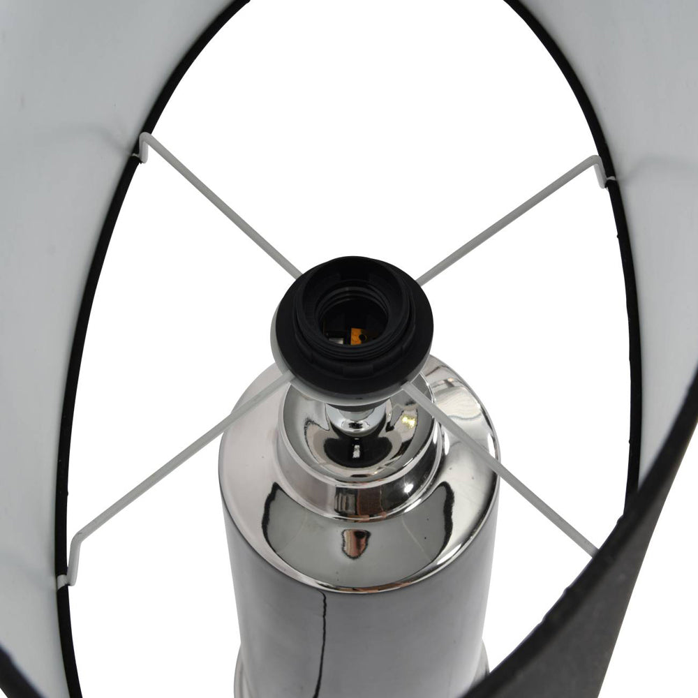 Libra Midnight Mayfair Collection - Rosie Black And Silver Porcelain Table Lamp With Shade