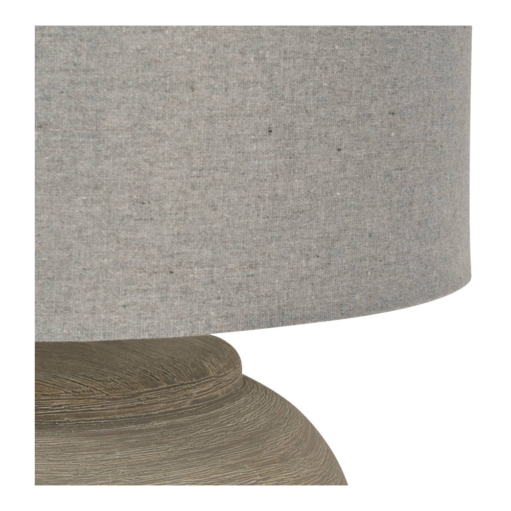 Libra Calm Neutral Collection - Baslow Etched Grey Small Ceramic Table Lamp