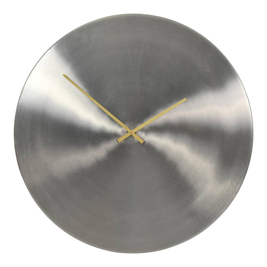 Libra Midnight Mayfair Collection - Lode Brushed Silver 76 cm Wall Clock With Brass Hands