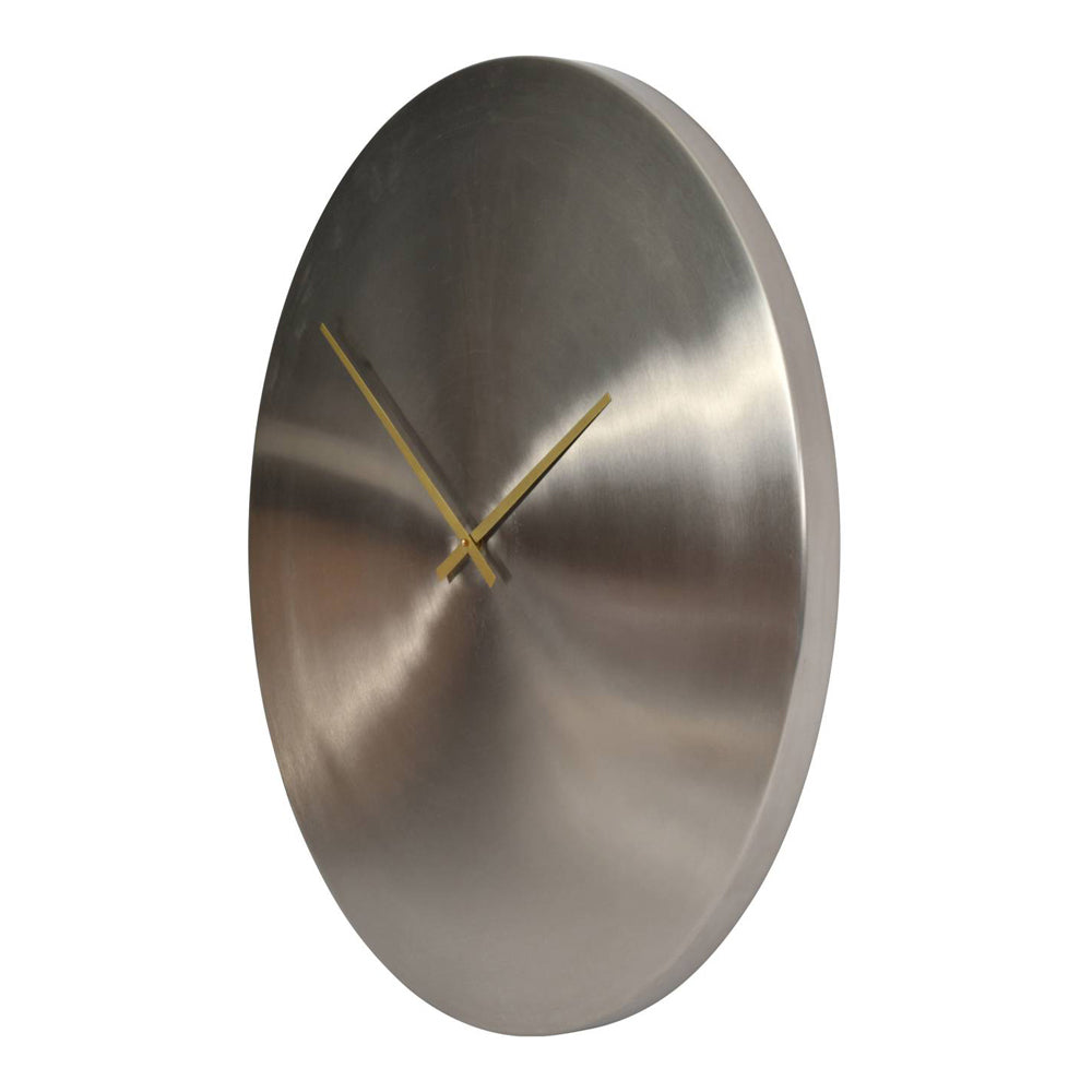 Libra Midnight Mayfair Collection - Lode Brushed Silver 76 cm Wall Clock With Brass Hands