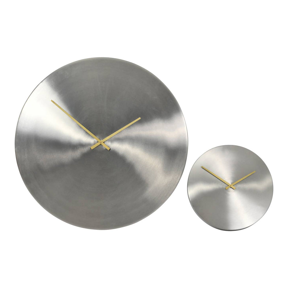 Libra Midnight Mayfair Collection - Lode Brushed Silver 76 cm Wall Clock With Brass Hands