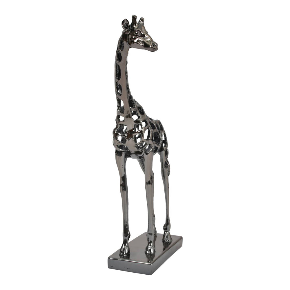 Libra Midnight Mayfair Collection - Courtney Black Nickel Hollow Giraffe 50 cm Sculpture