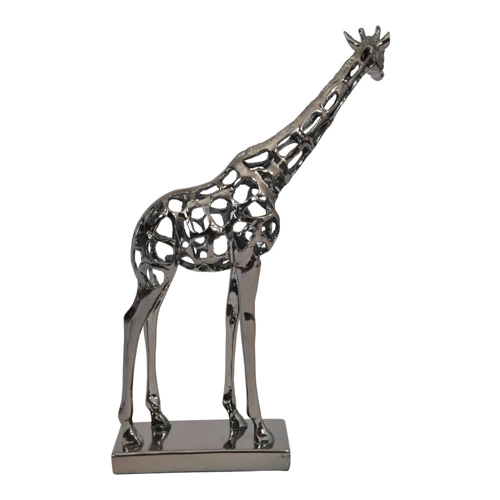 Libra Midnight Mayfair Collection - Courtney Black Nickel Hollow Giraffe 50 cm Sculpture