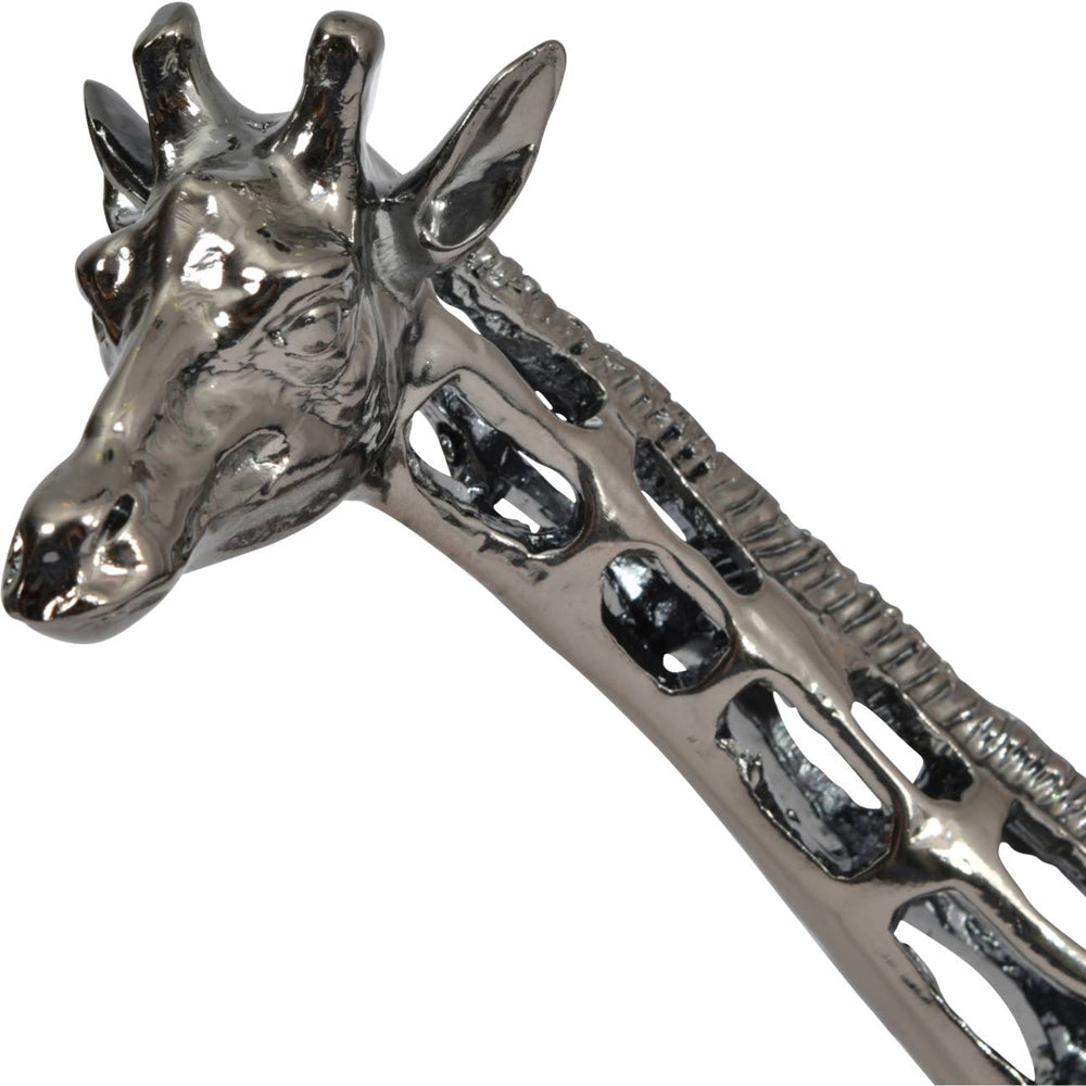 Libra Midnight Mayfair Collection - Courtney Black Nickel Hollow Giraffe 50 cm Sculpture