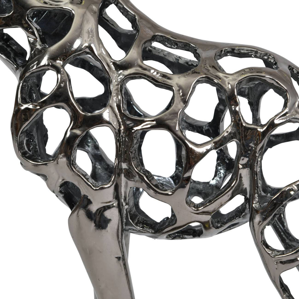 Libra Midnight Mayfair Collection - Courtney Black Nickel Hollow Giraffe 50 cm Sculpture