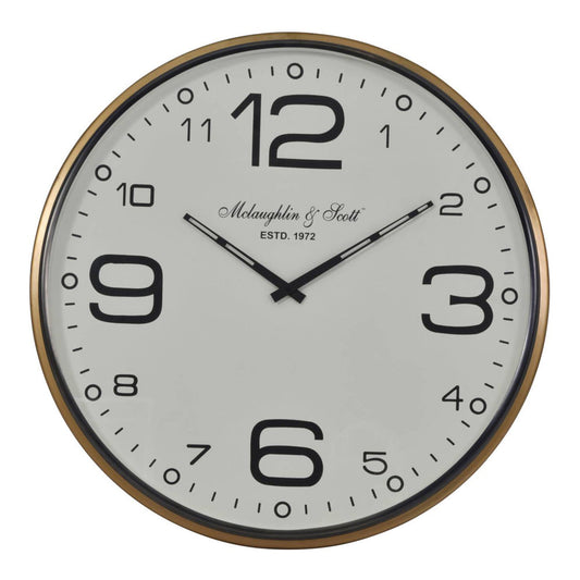 Libra Midnight Mayfair Collection - Risby Gold, Brass And Nickel Wall Clock