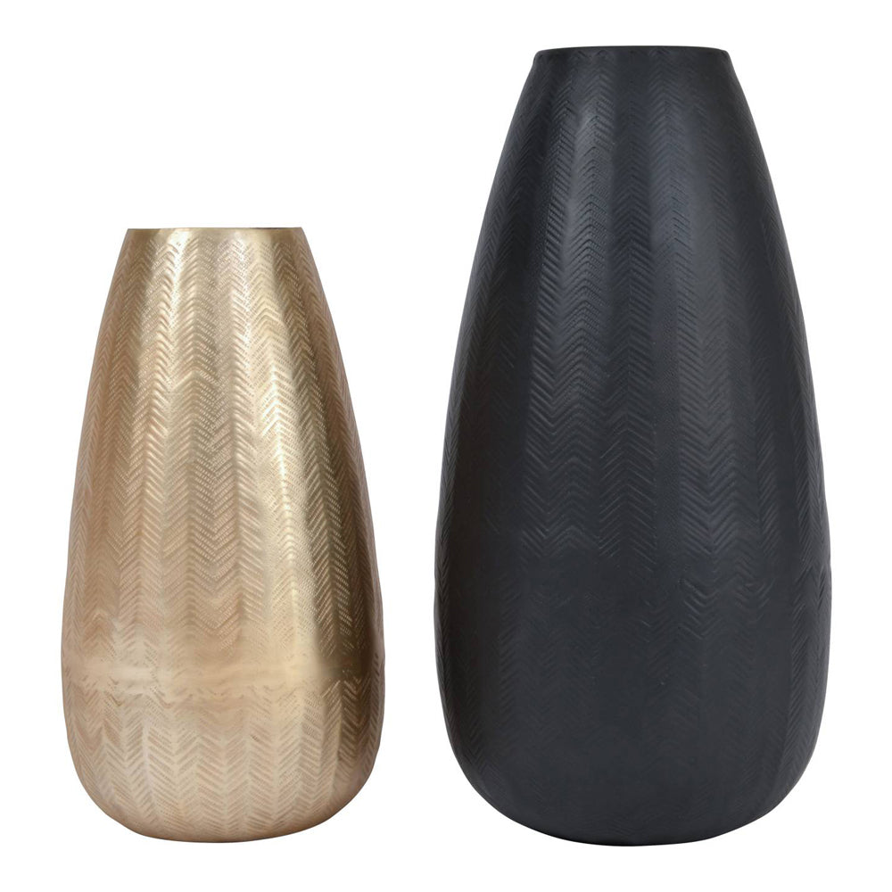 Libra Midnight Mayfair Collection - Herringbone Tapered Graphite Vase