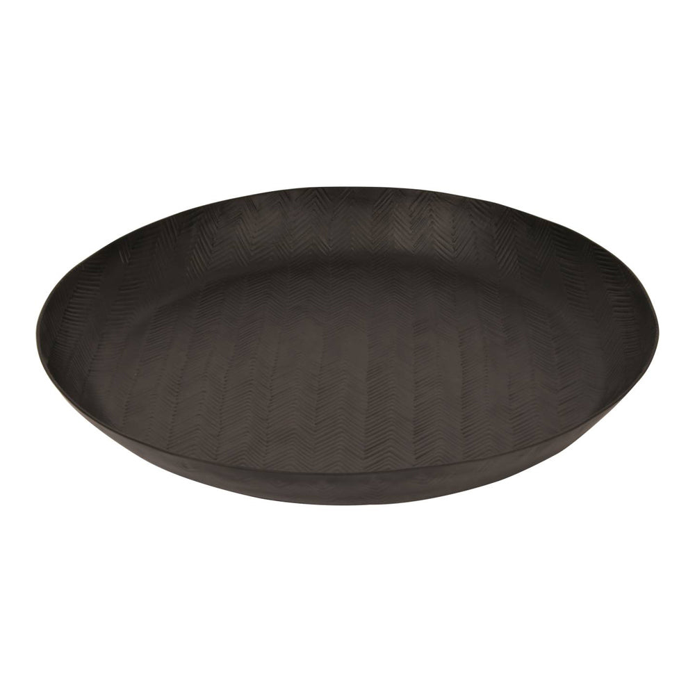 Libra Midnight Mayfair Collection - Herringbone Graphite Round Platter