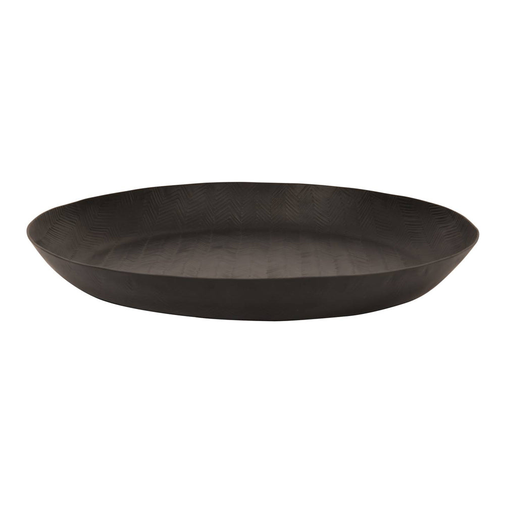 Libra Midnight Mayfair Collection - Herringbone Graphite Round Platter