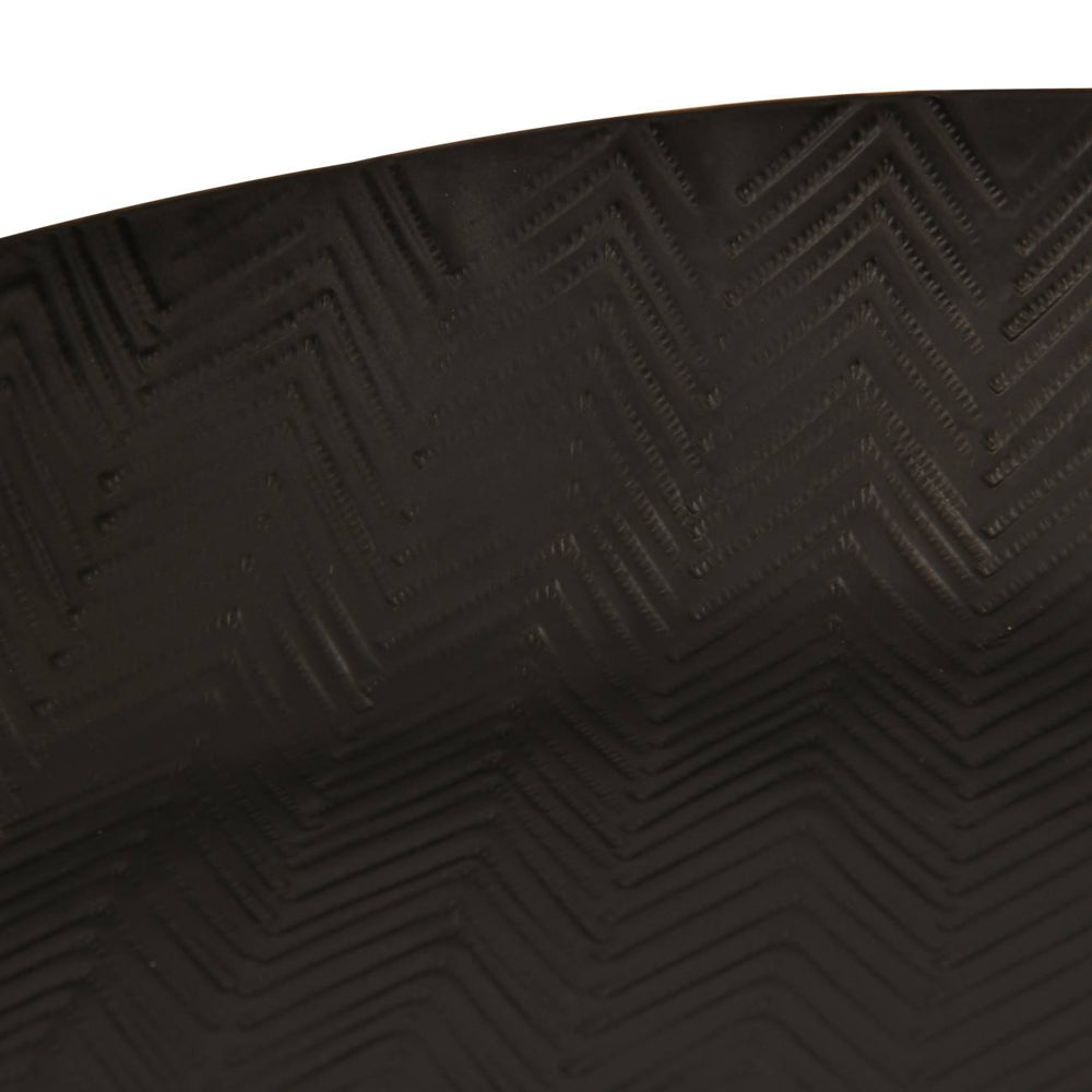 Libra Midnight Mayfair Collection - Herringbone Graphite Round Platter