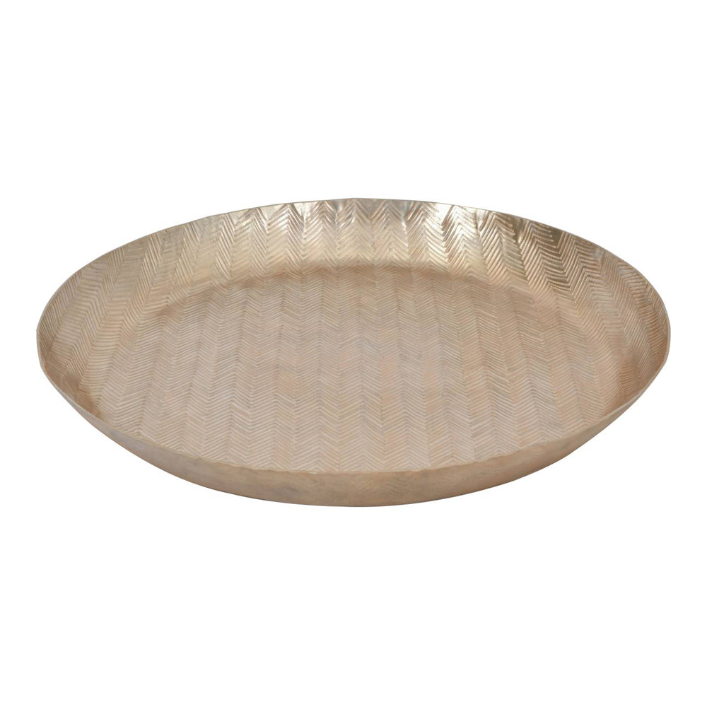 Libra Luxurious Glamour Collection - Herringbone Champagne 40 cm Round Platter