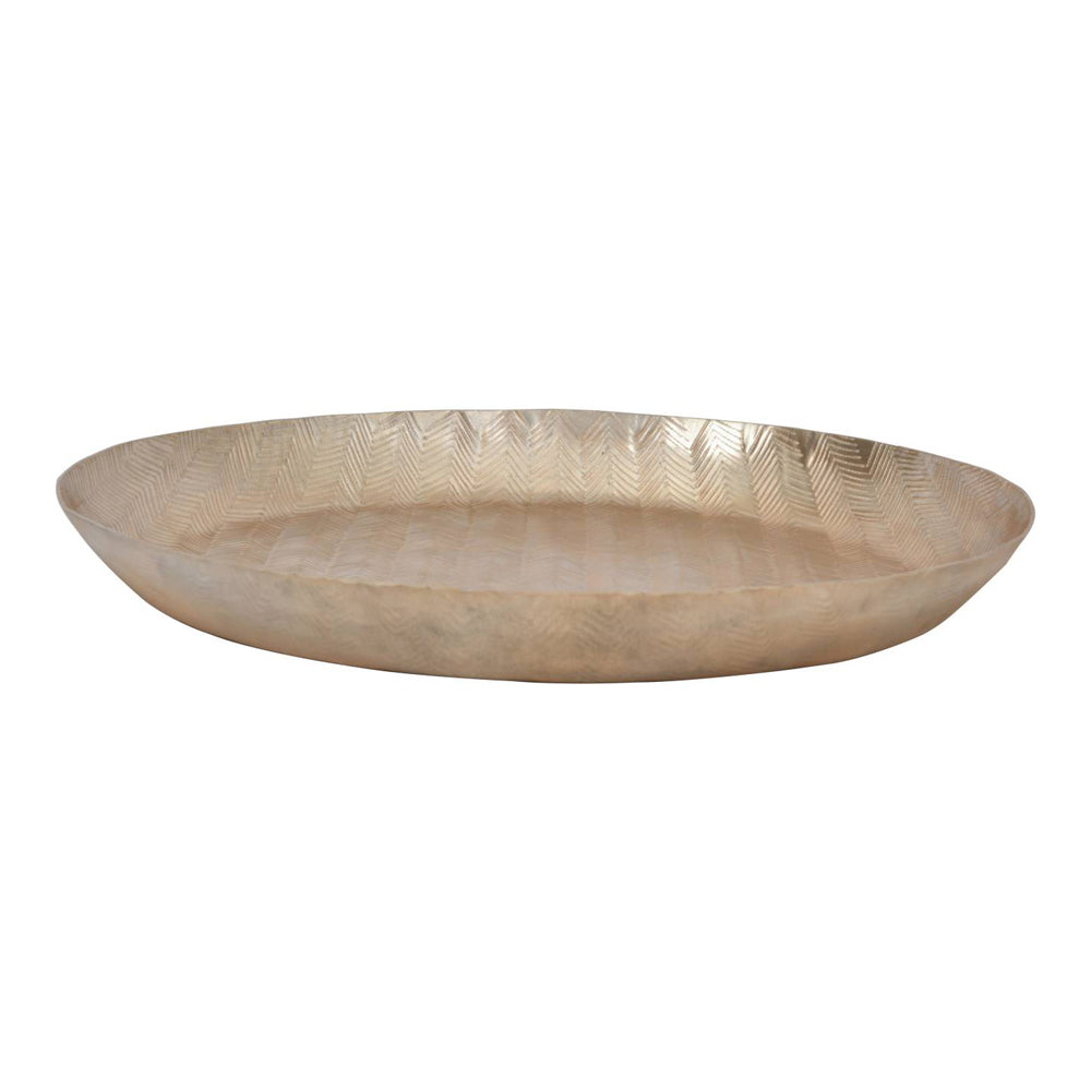 Libra Luxurious Glamour Collection - Herringbone Champagne 40 cm Round Platter