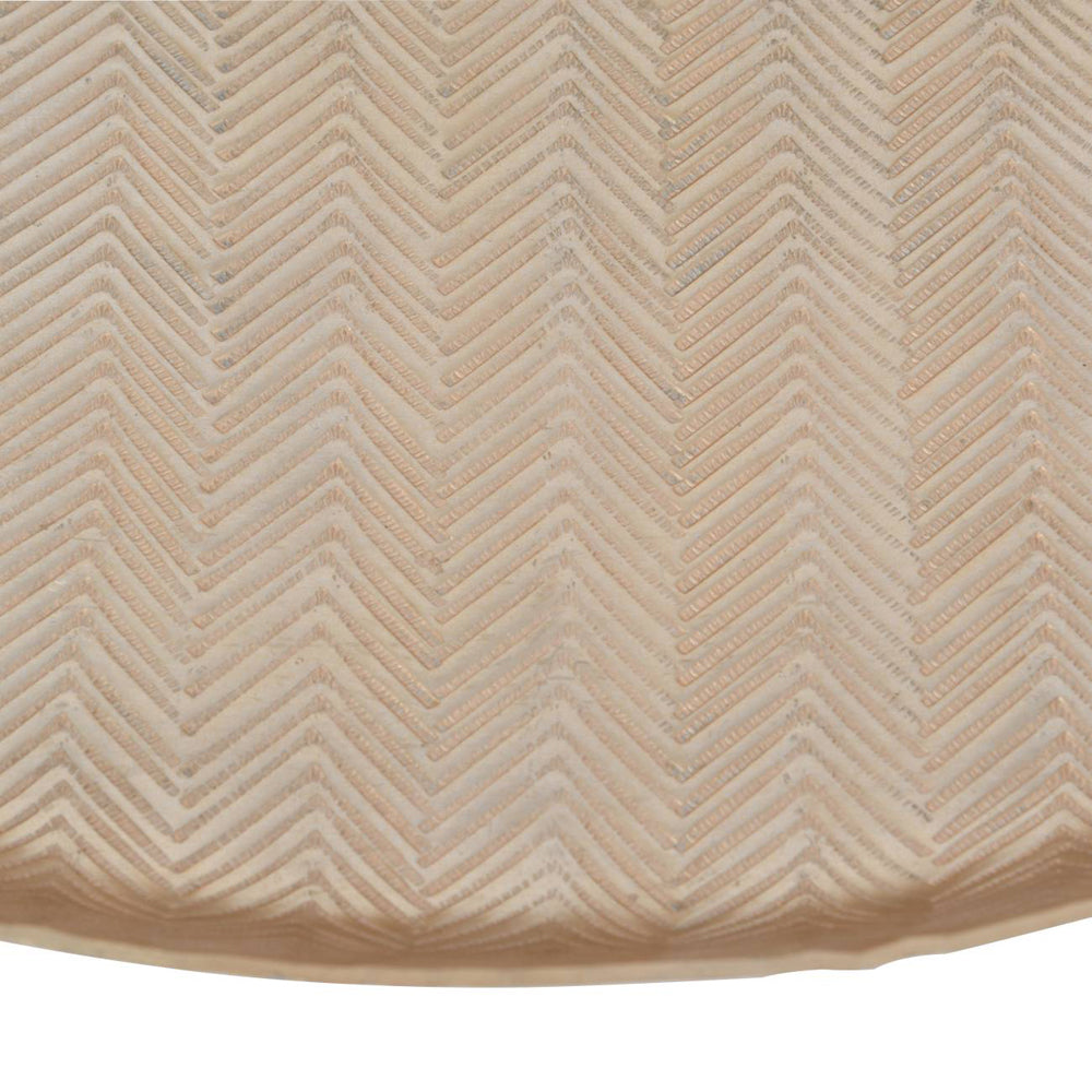 Libra Luxurious Glamour Collection - Herringbone Champagne 40 cm Round Platter