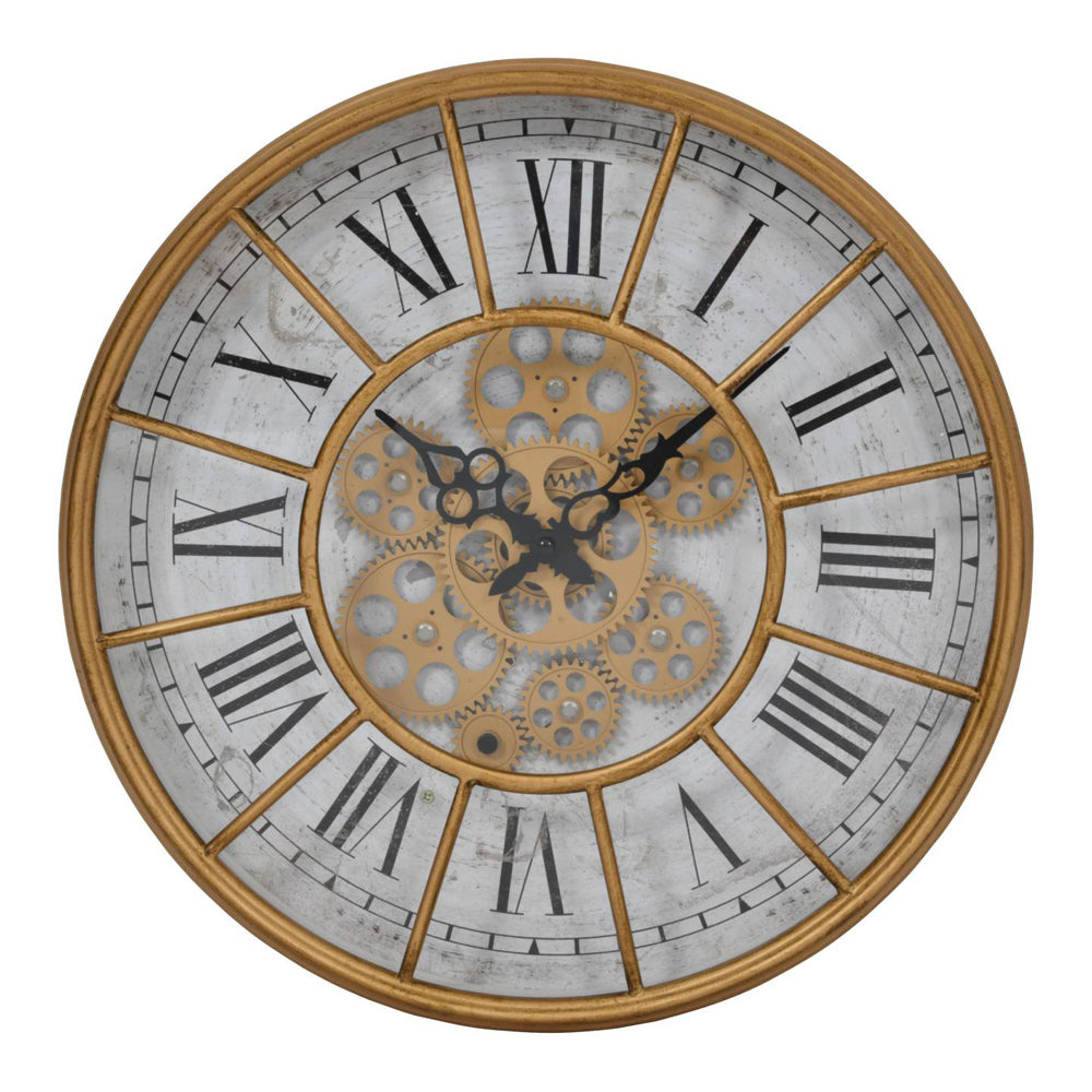 Libra Urban Botanic Collection - Blackwell Gold Skeleton Moving Cog Clock