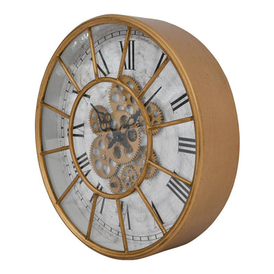 Libra Urban Botanic Collection - Blackwell Gold Skeleton Moving Cog Clock