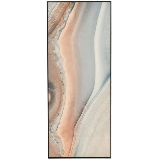 Libra Calm Neutral Collection - Soft Pink And Blue Agate Glass Wall Art - Vertical Hanging - Discontinued