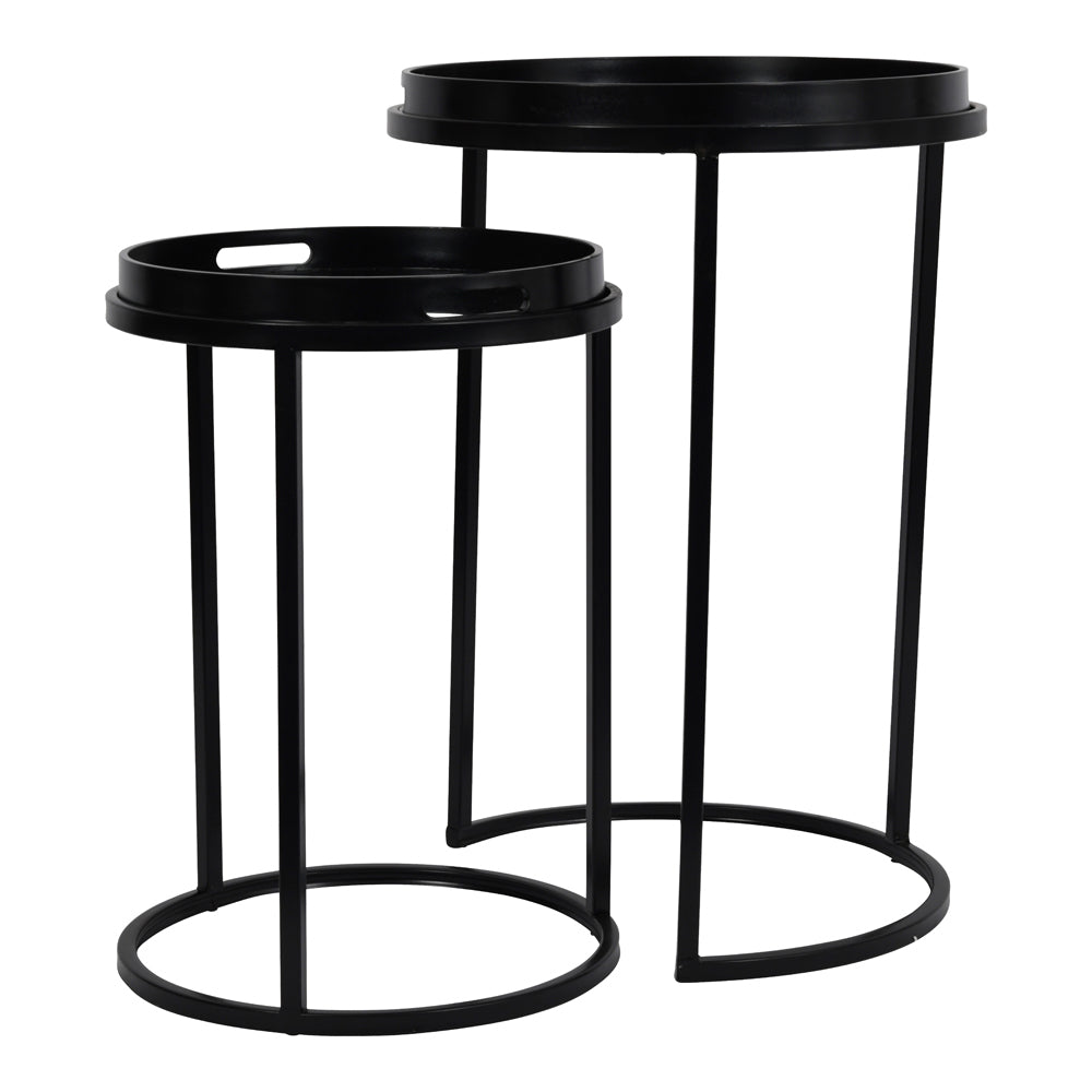 Libra Linework Faces Set Of Two Side Tables