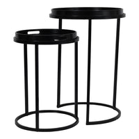 Libra Linework Faces Set Of Two Side Tables