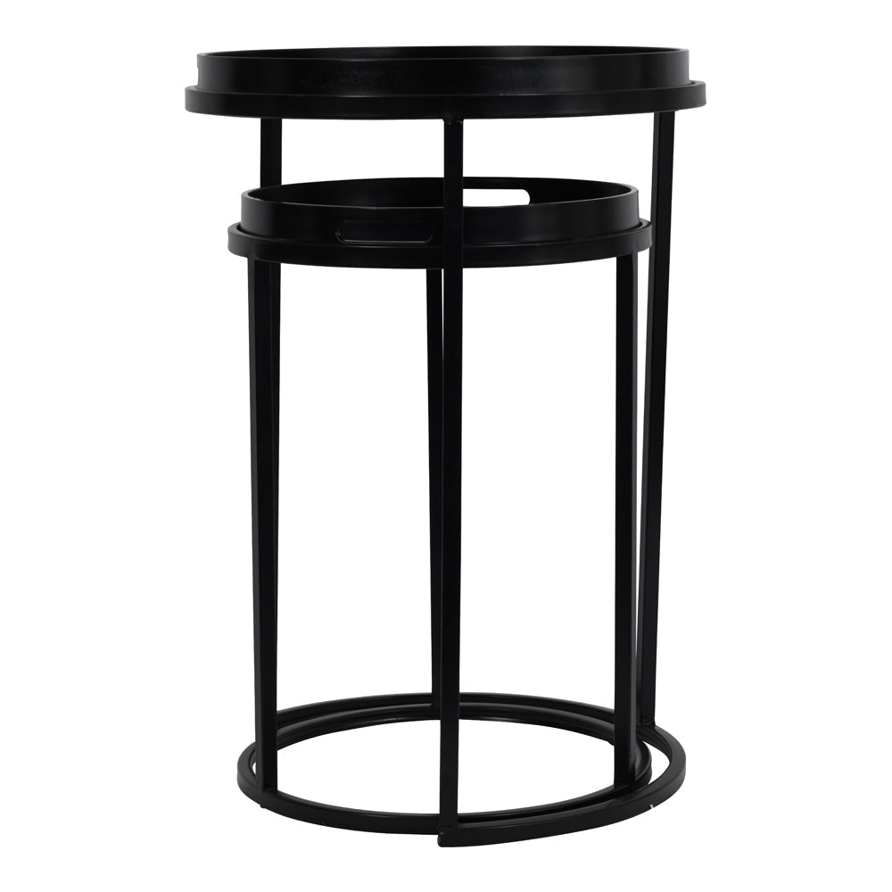 Libra Linework Faces Set Of Two Side Tables