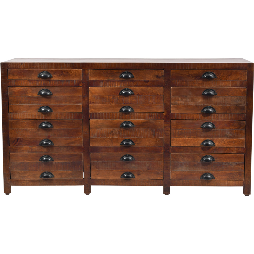 Libra Urban Botanic Collection - Apothecary Style Chest of Drawers in Brown