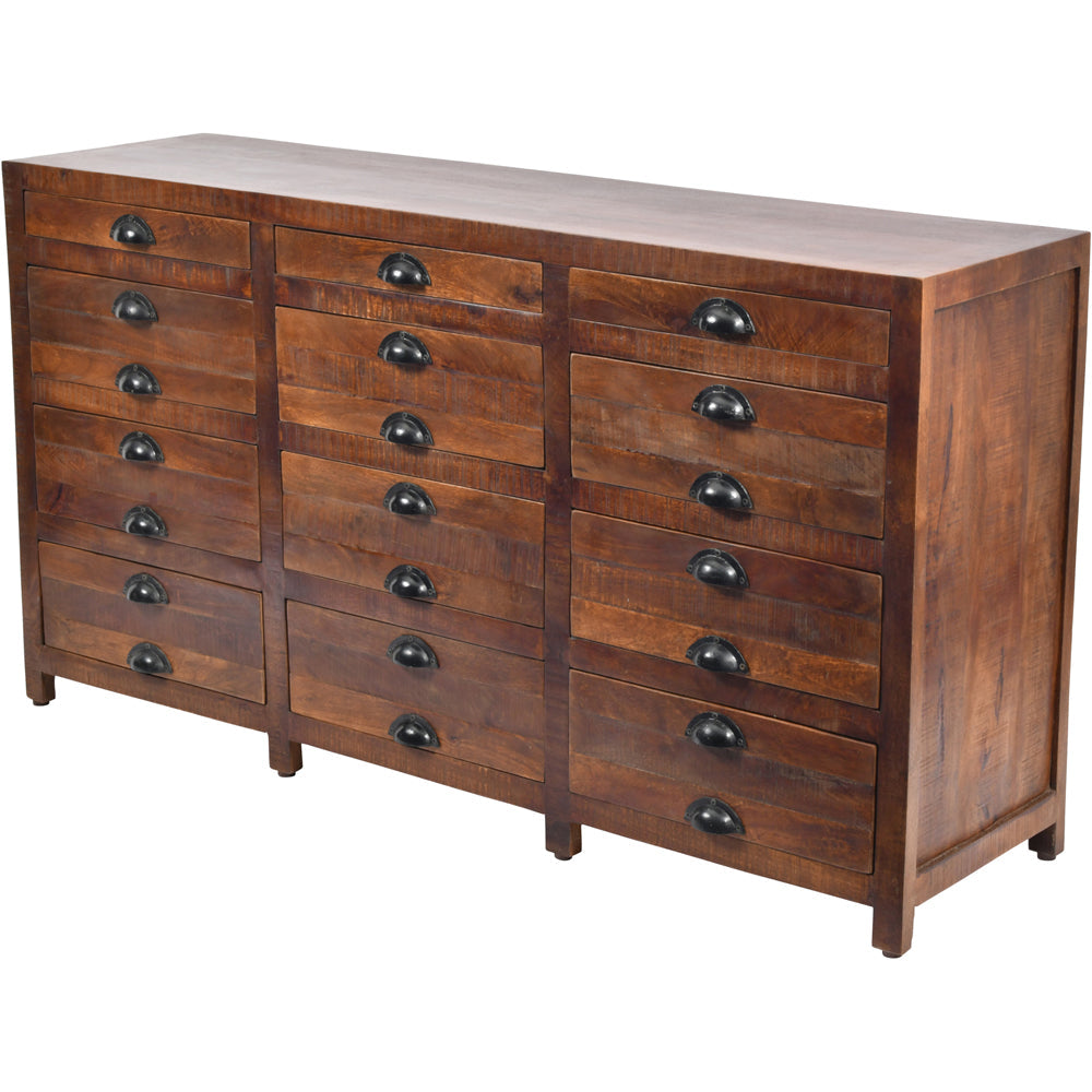 Libra Urban Botanic Collection - Apothecary Style Chest of Drawers in Brown