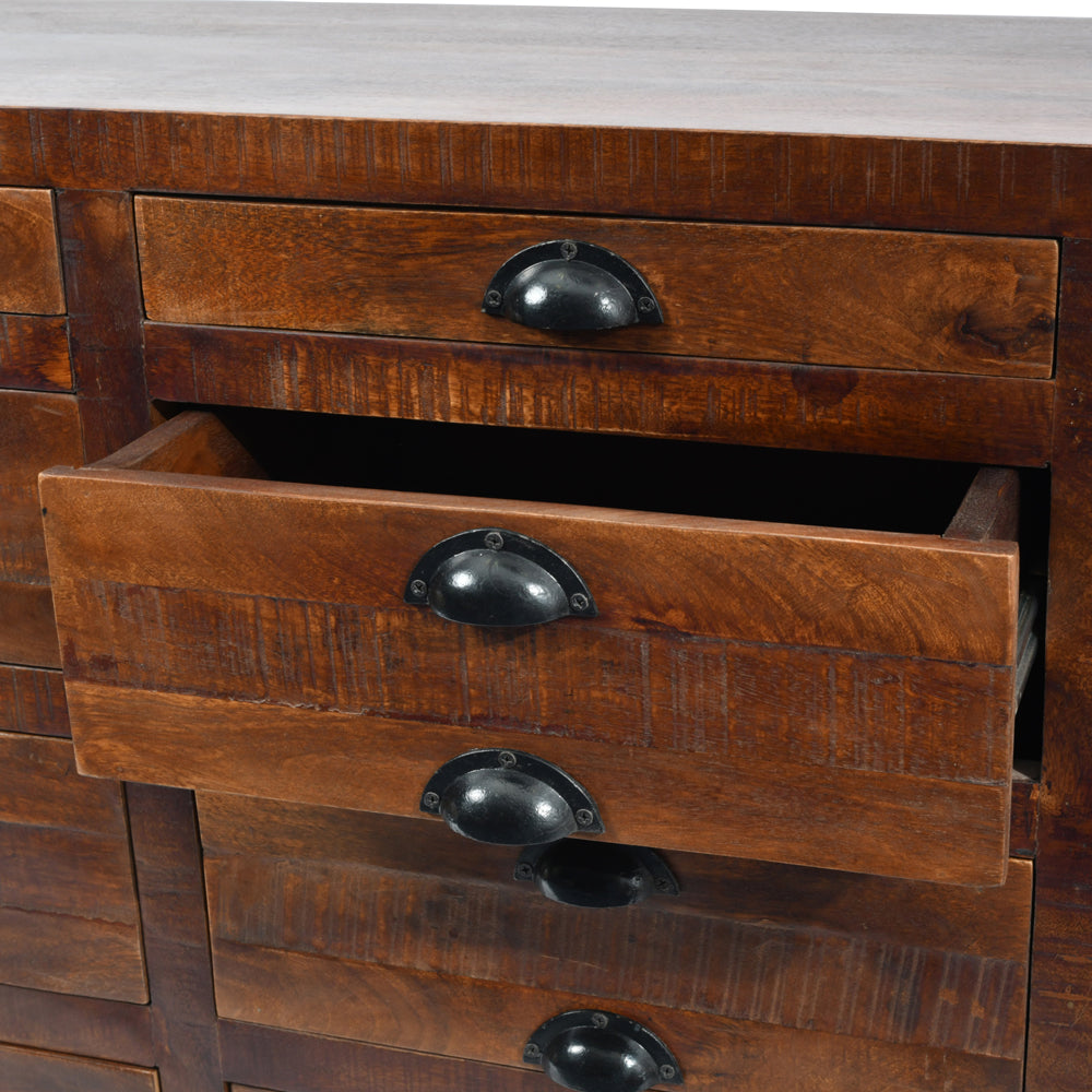 Libra Urban Botanic Collection - Apothecary Style Chest of Drawers in Brown