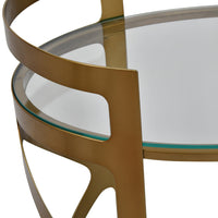 Libra Luxurious Glamour Collection - Metropolitan Drinks Trolley Satin Bronze Finish With Glass Shelves