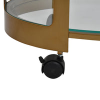 Libra Luxurious Glamour Collection - Metropolitan Drinks Trolley Satin Bronze Finish With Glass Shelves