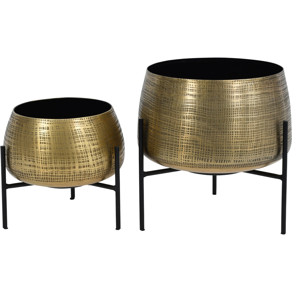 Libra Luxurious Glamour Collection - Clyde Tabletop Planters Brass