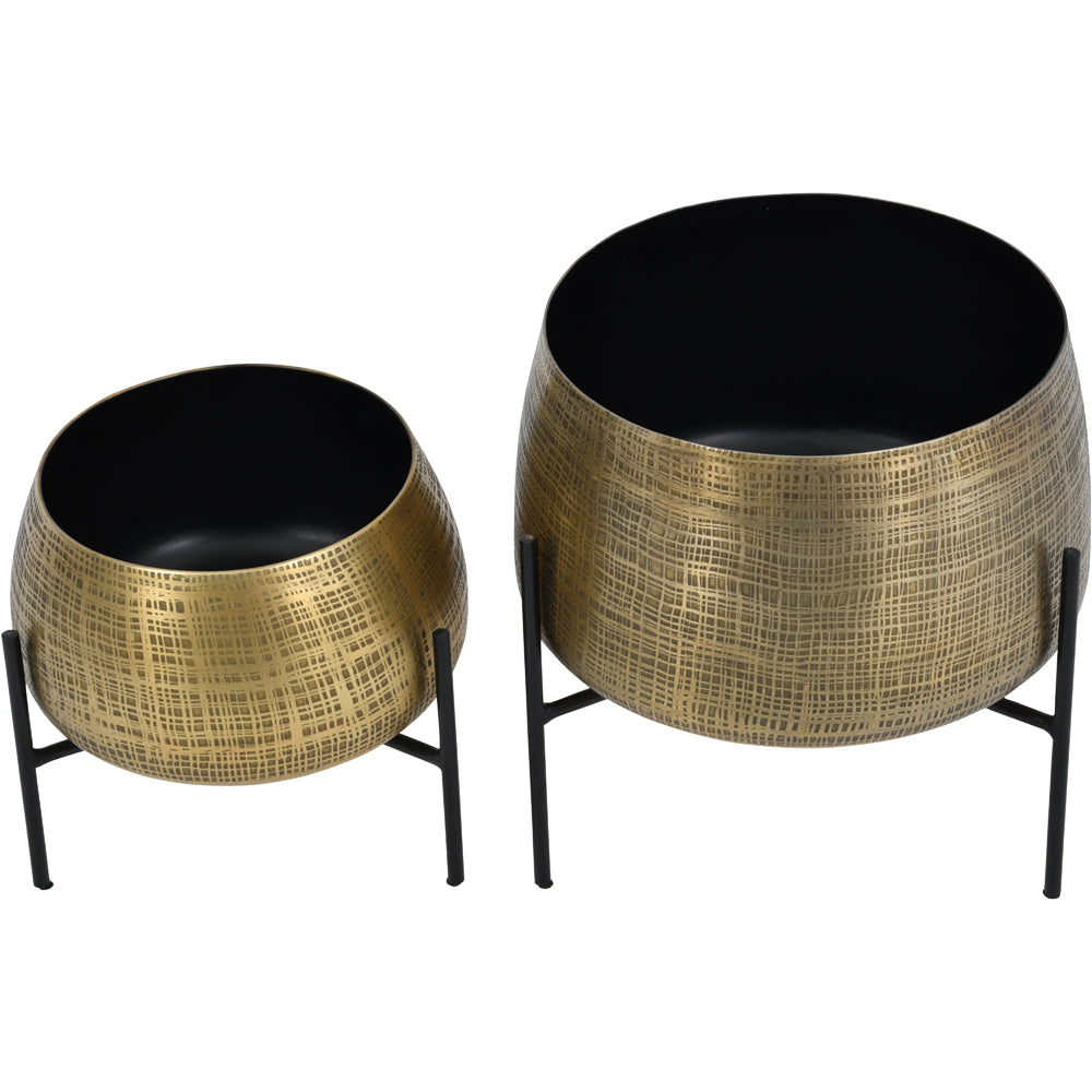 Libra Luxurious Glamour Collection - Clyde Tabletop Planters Brass