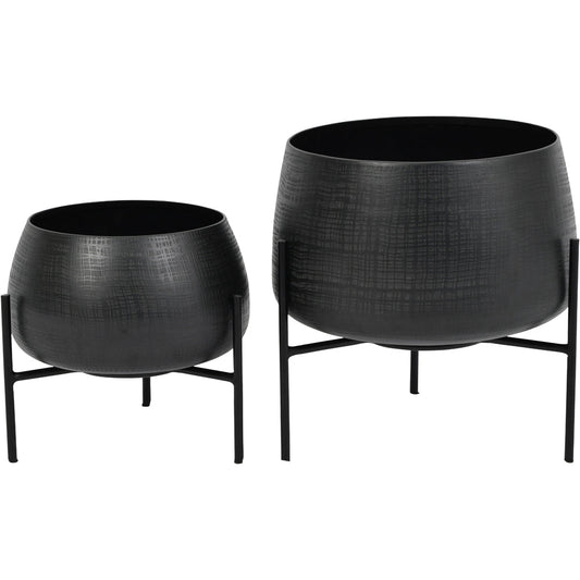 Libra Midnight Mayfair Collection - Clyde Tabletop Planters Black