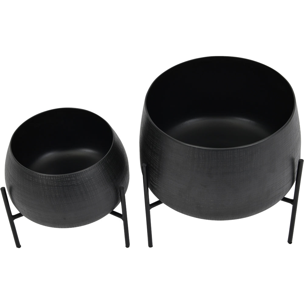 Libra Midnight Mayfair Collection - Clyde Tabletop Planters Black