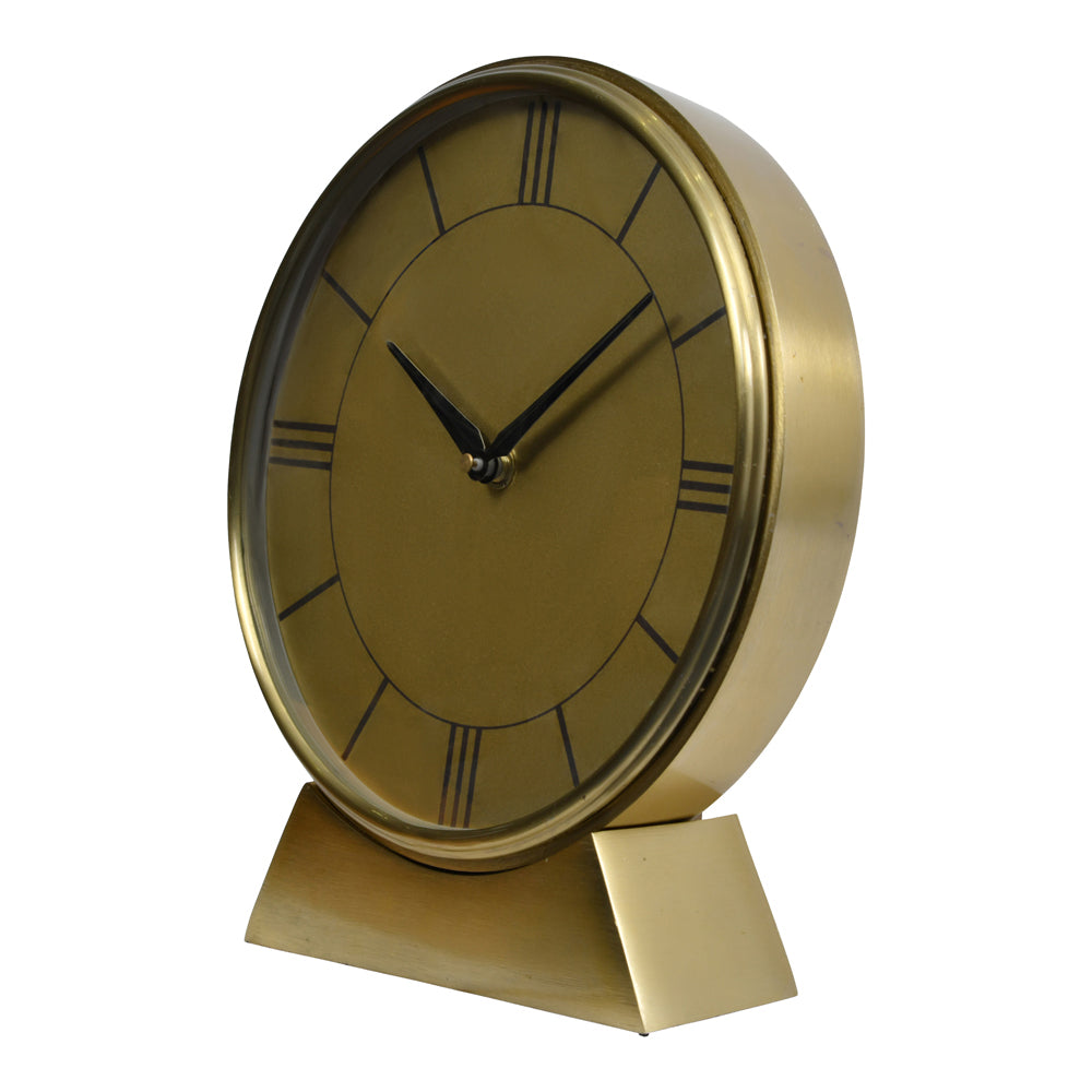 Libra Urban Botanic Collection - Whitmore Brass Round Mantel Clock